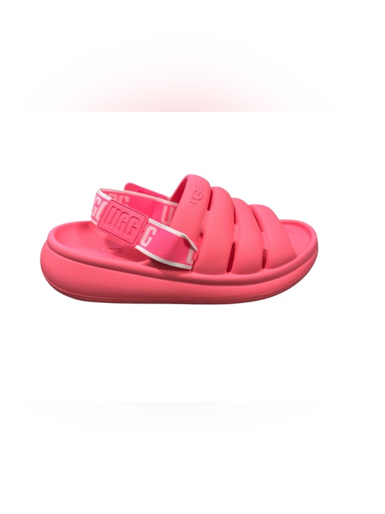 UGG Shoes - UGG Hot Pink Cushioned Slide with Logo Heel Adjustable Strap Women’s Size 8